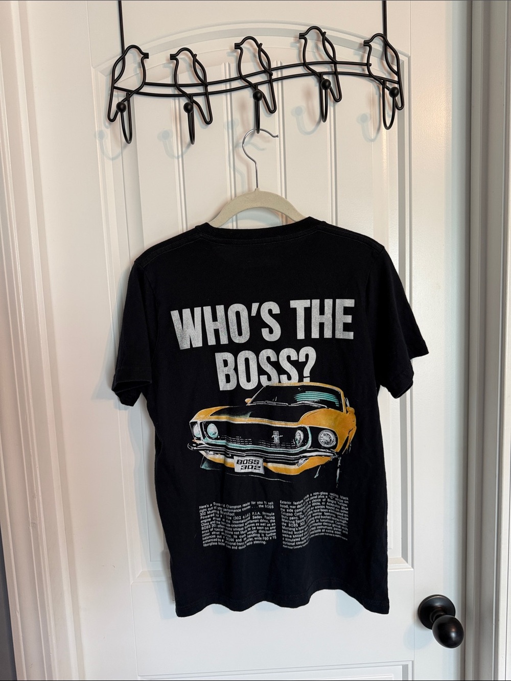 Boys 15/16 Abercrombie kids Black Tee with Boss Mustang Ford Graphic